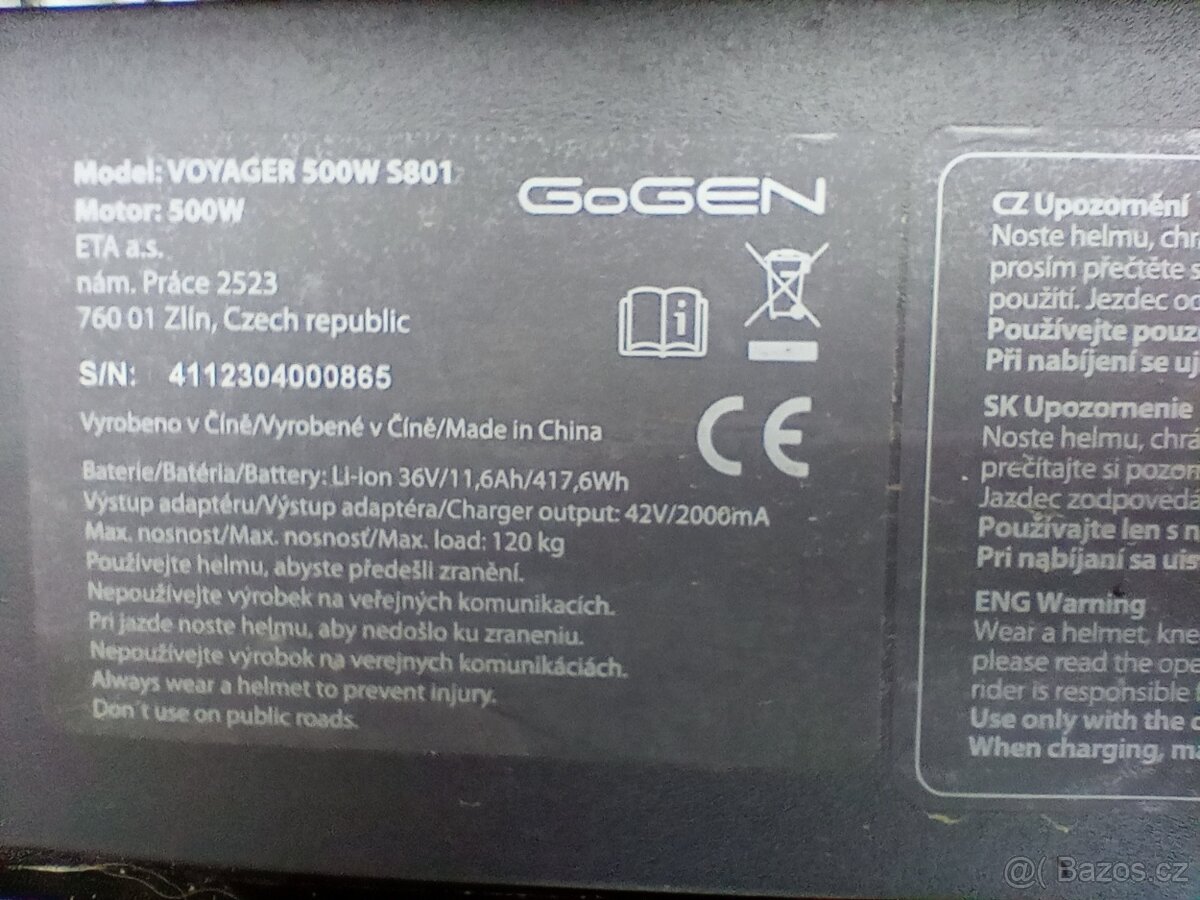 Kolběžka GoGen Voyager 500W 5801 - 4