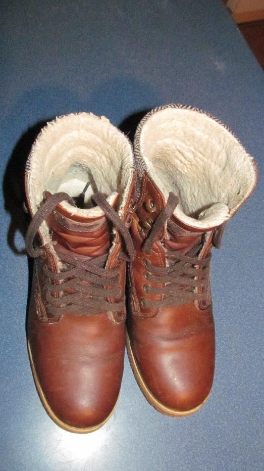 Zimní kožené dámské kotníkové hnědé vel. 37 - 4