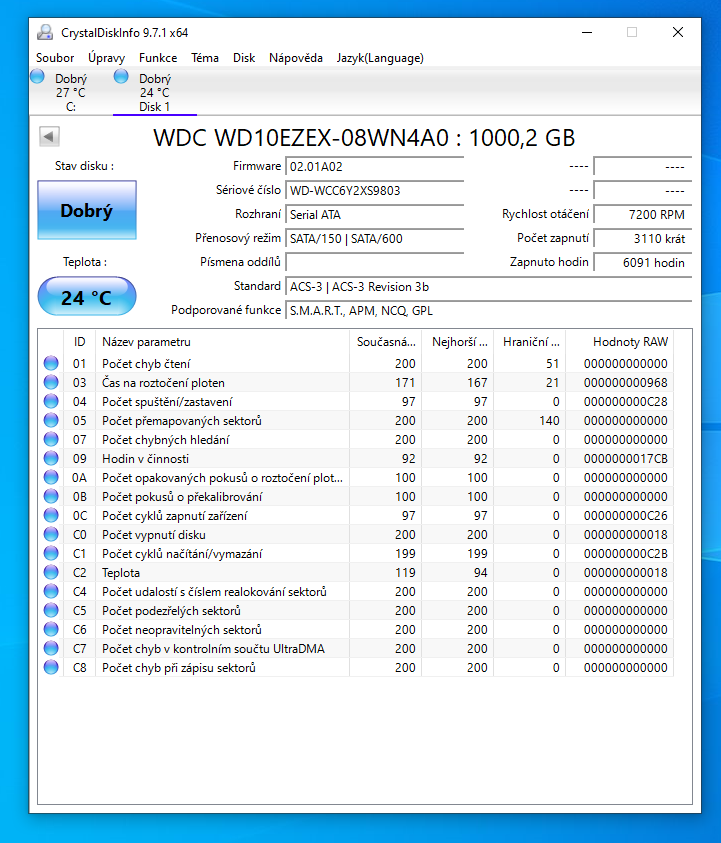 3,5" HDD Western Digital Blue WD10EZEX 1TB - 4