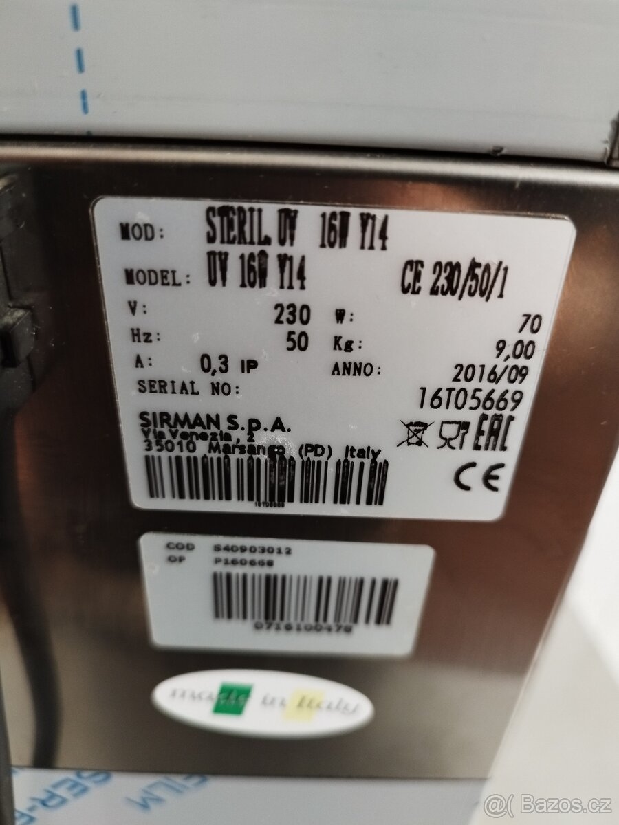 UV sterilizátor norů Sirman - 4