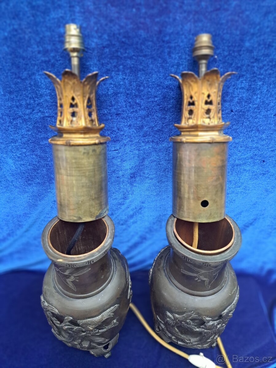 Dvě bronzové lampy - 4