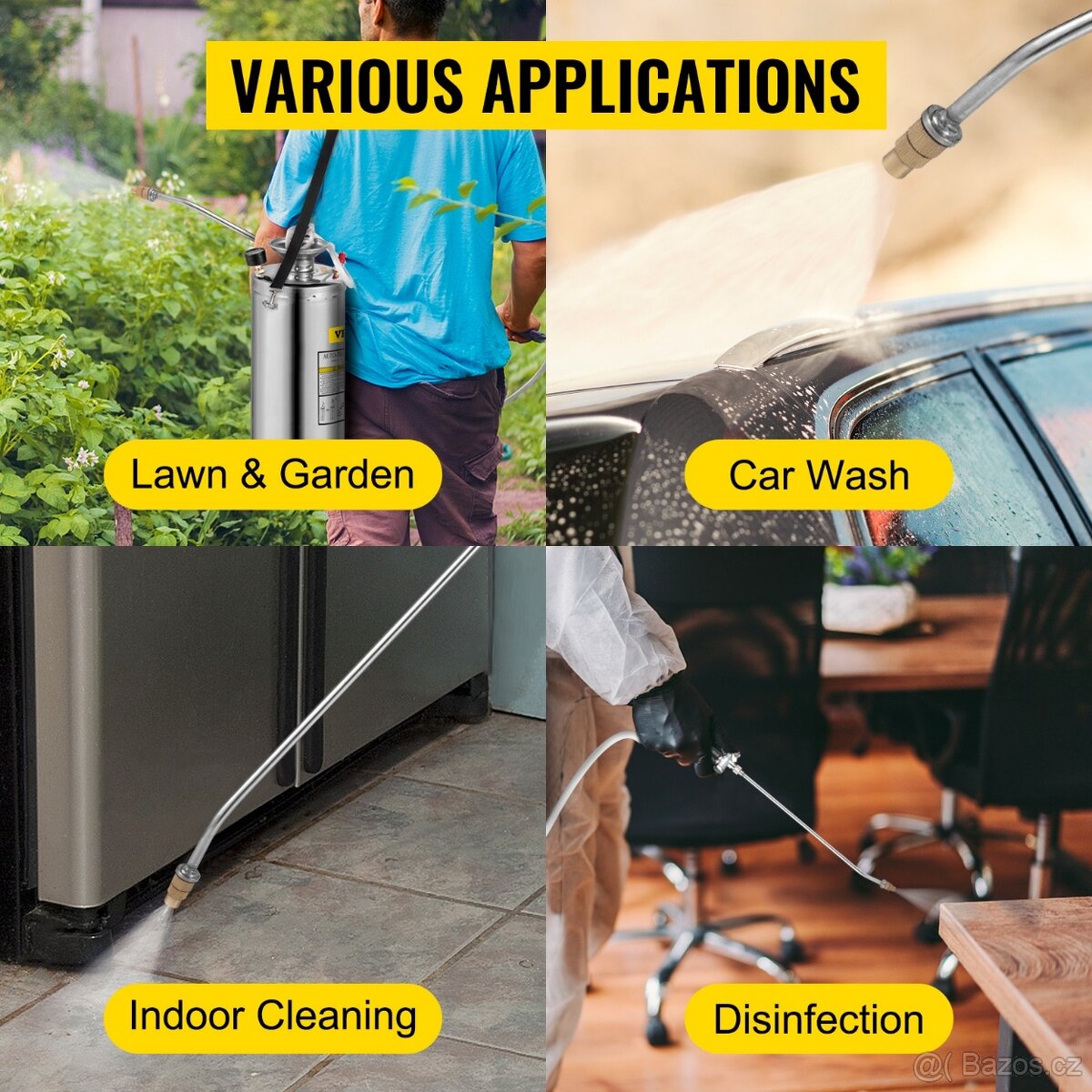 Nerezový postřikovač VEVOR o objemu 8 l - 4