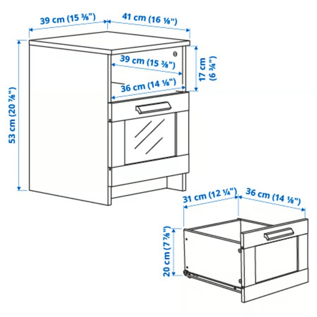 2x noční stolek Ikea BRIMNES - 4