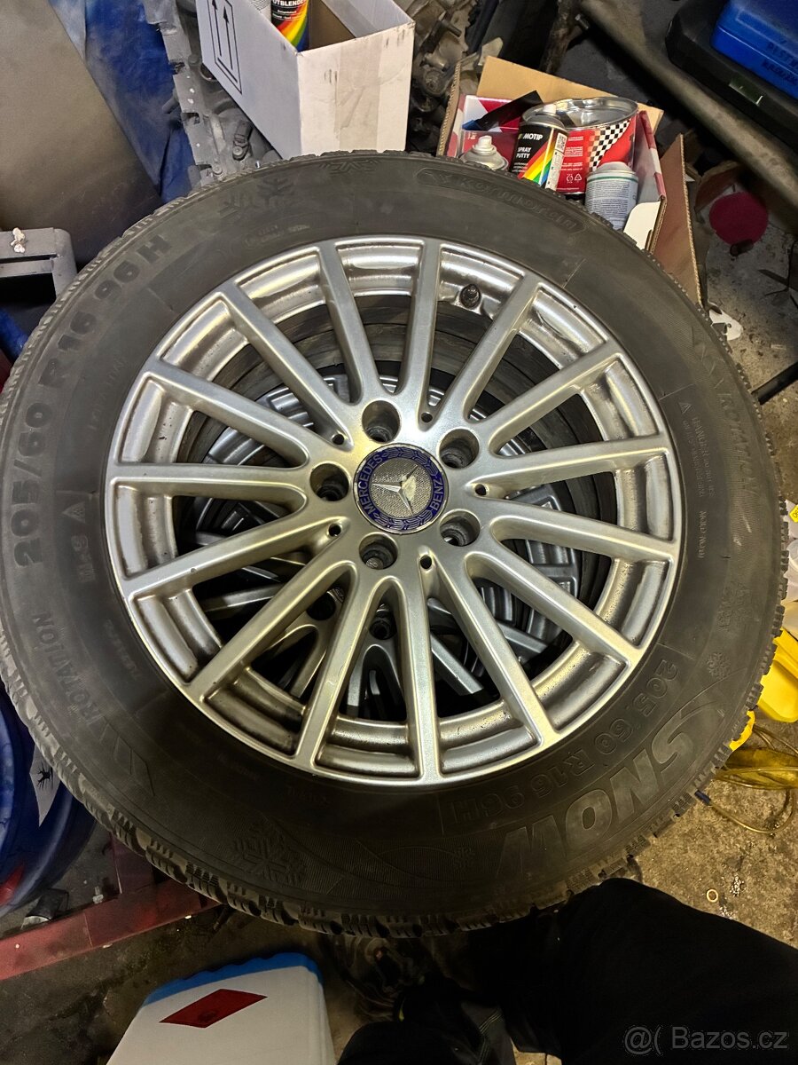 Sada Alu kol orig. Mercedes 205/60R16 zimní - 4