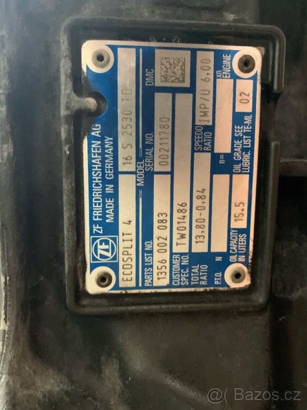 Prodám převodovku ZF Tatra Phoenix,DAF16S2530TO - 4