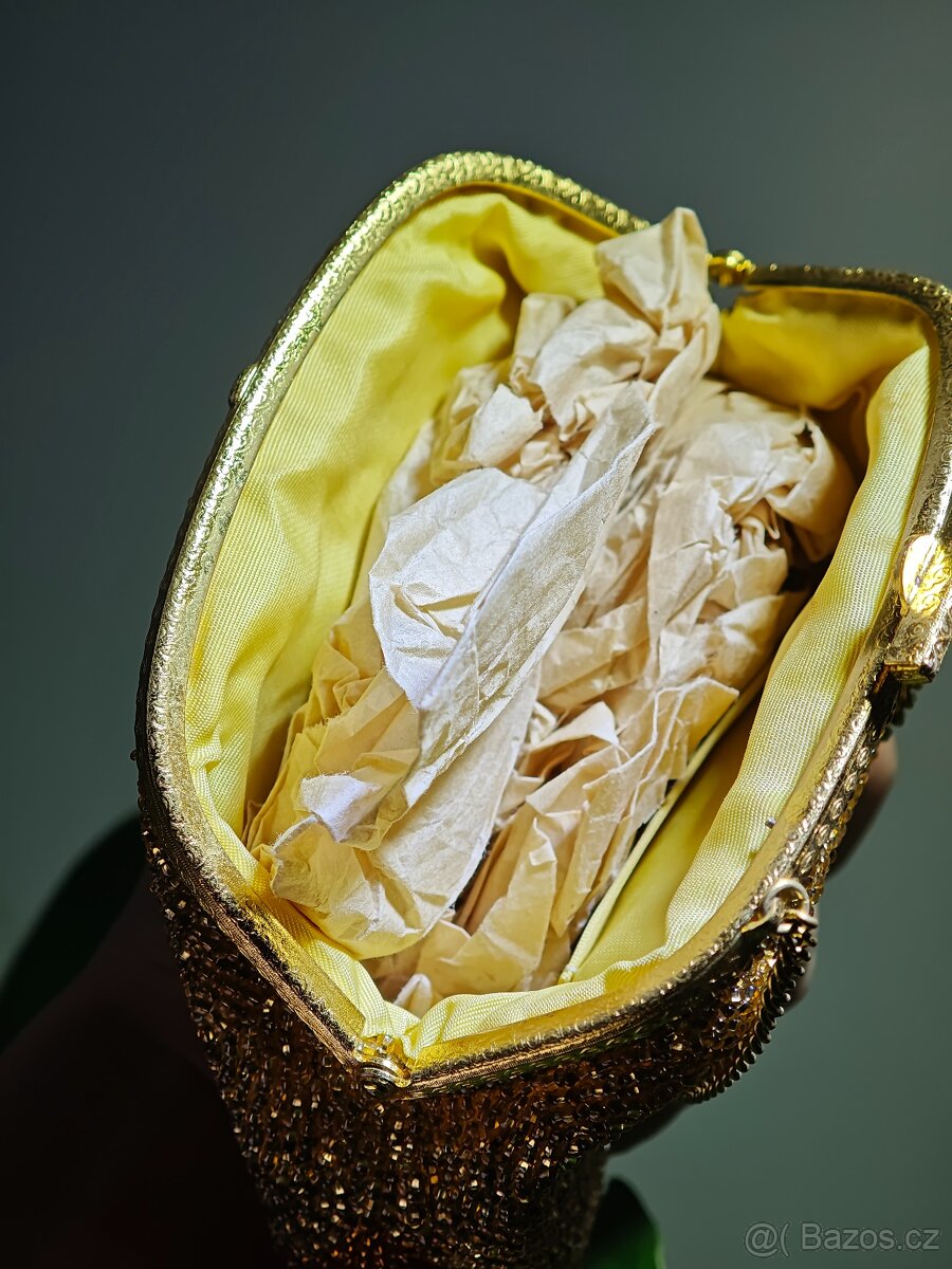 Vintage korálková kabelka+ původní krabice ŽFS - 4