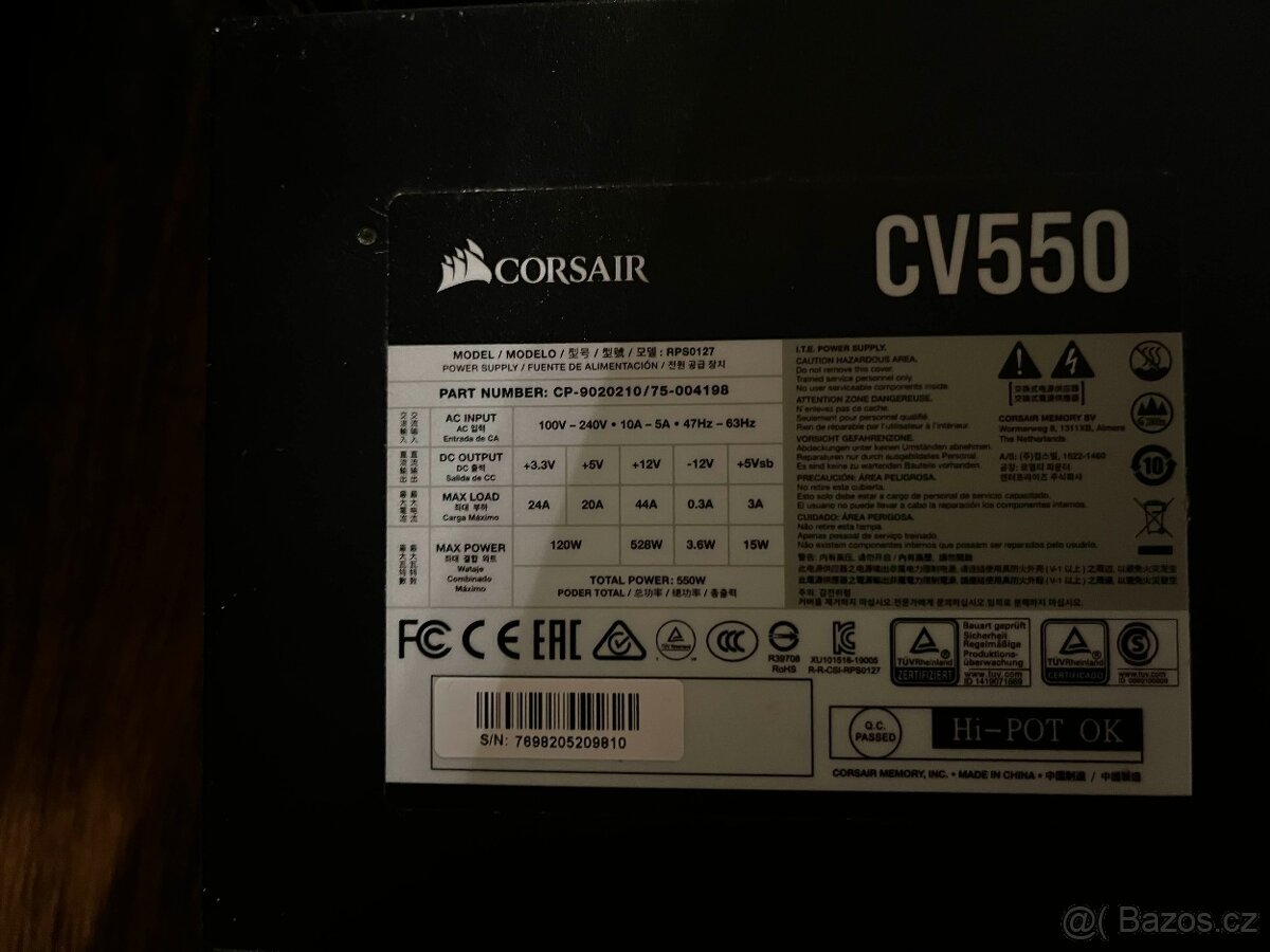 Počítačový zdroj Corsair CV550 - 4