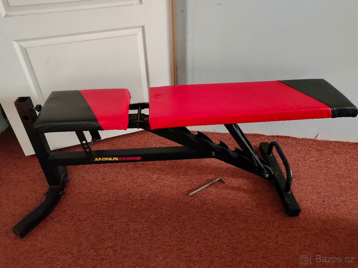 Vybavena posilovací lavice, kladky,, 360kg, polohovací - 4