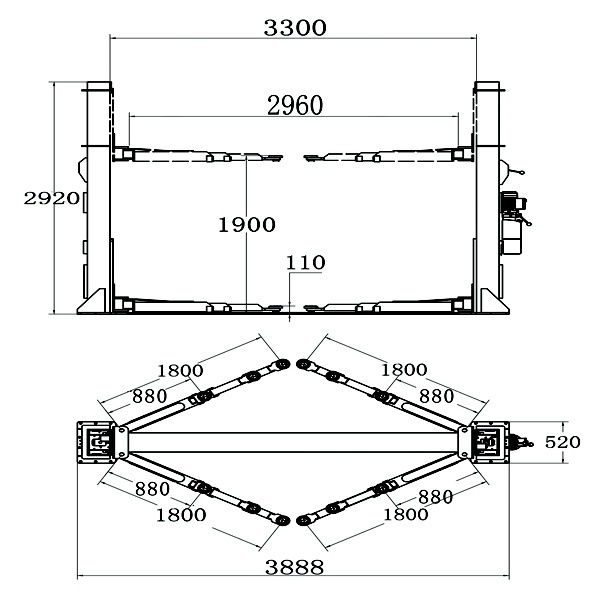 Dvousloupový zvedák BOR5000E 5000 KG NOVÝ NEPOUŽITÝ rv2025' - 4
