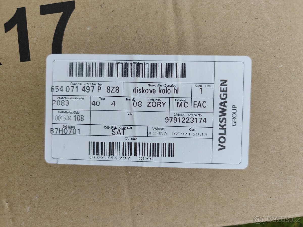 Nové originální alu disky Škoda 6,5JX17" ET40 - 4