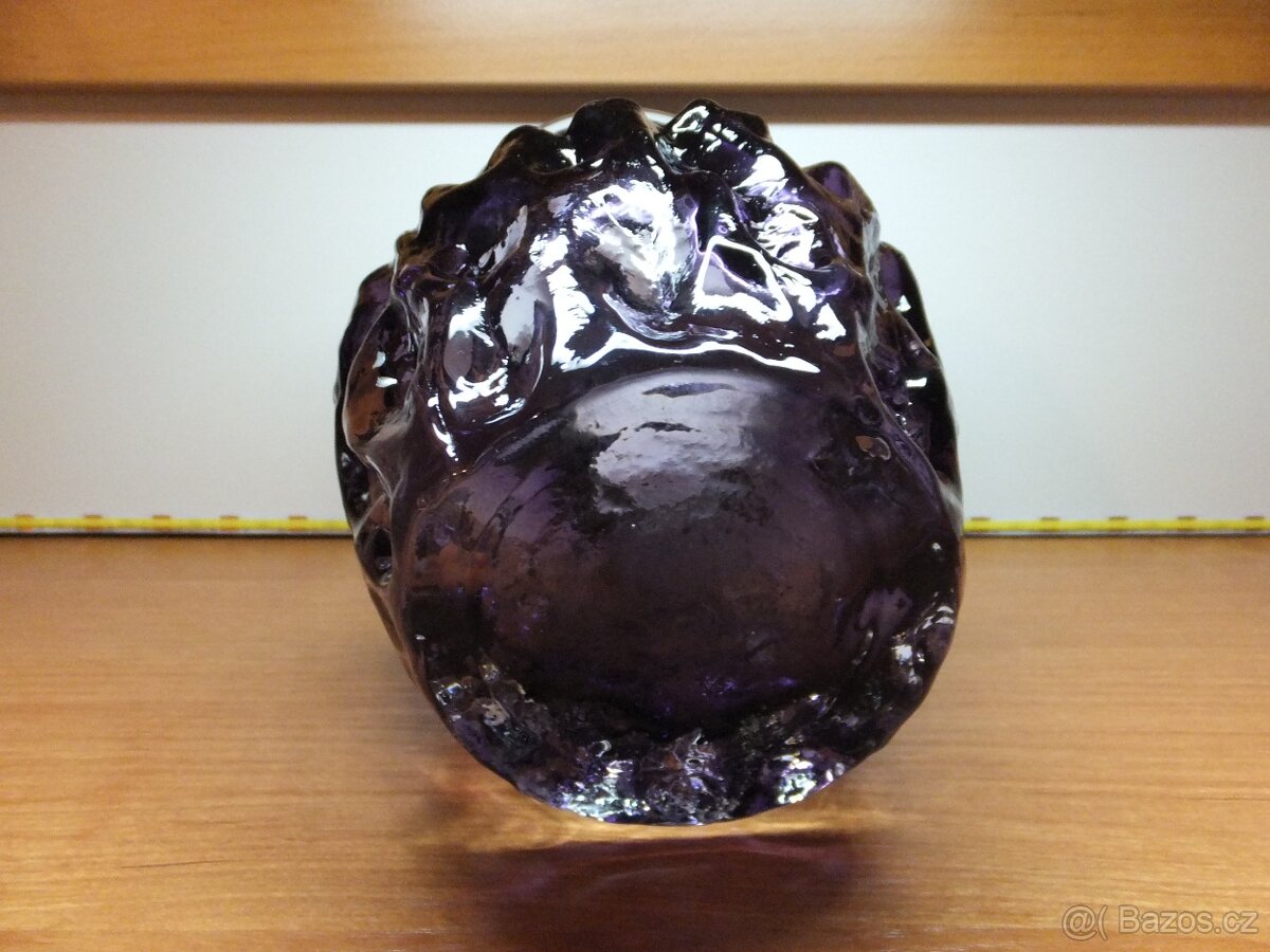 Kurt Wokan, masivní váza ametyst, INGRID 1960-70, Rakousko. - 4