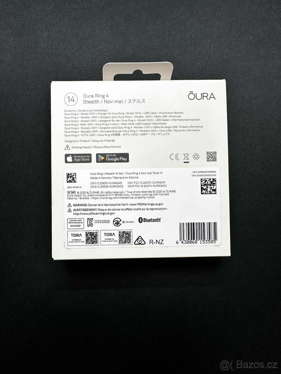 Oura Ring 4.generace, Stealth, vel.14, záruka - 4