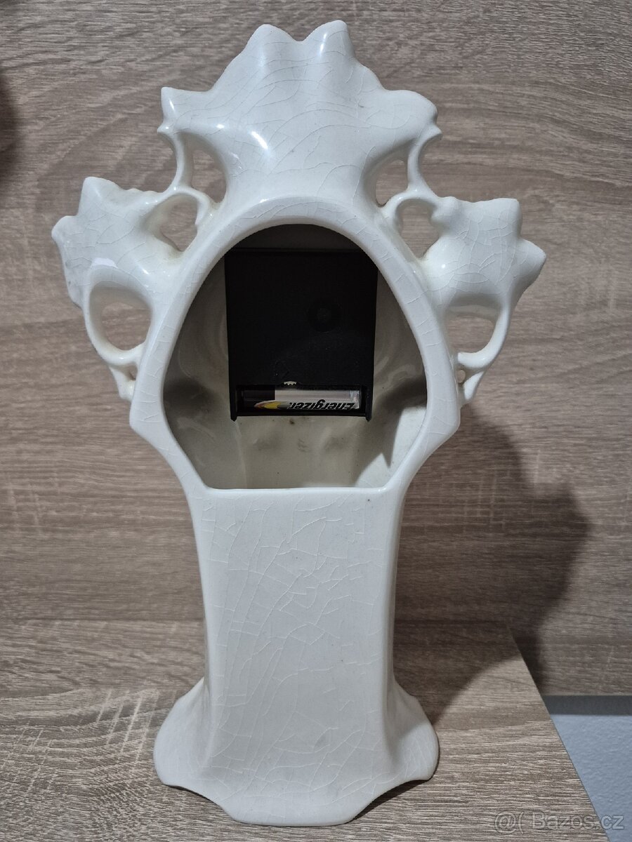 Porcelánové hodiny - secesní dekor - 4