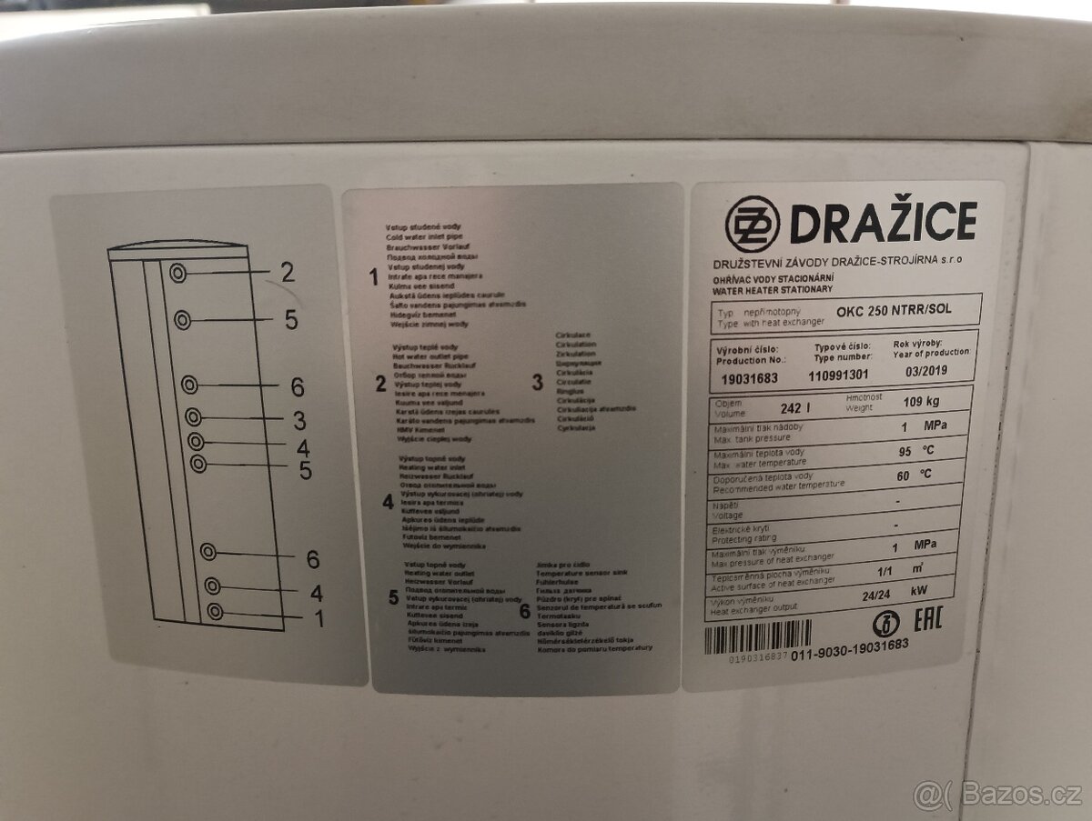 Bojler Dražice OKC 250 NTRR/SOL - 4