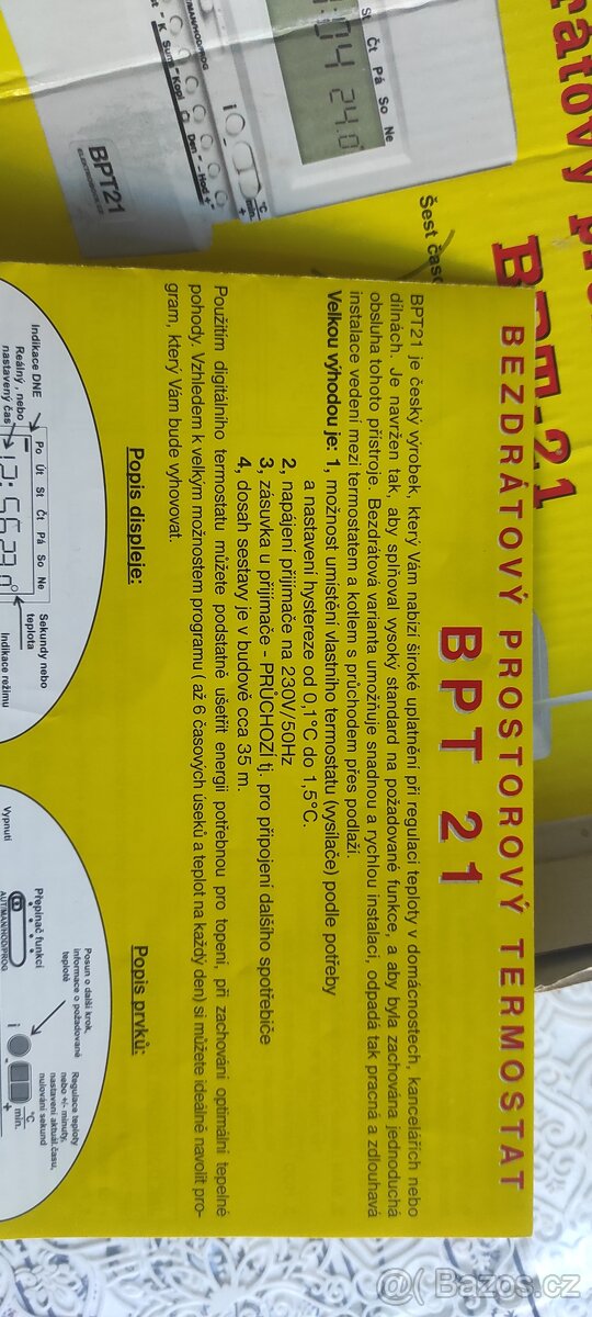 Bezdrátový termostat ELEKTROBOCK BT21 (BPT-21) - 4