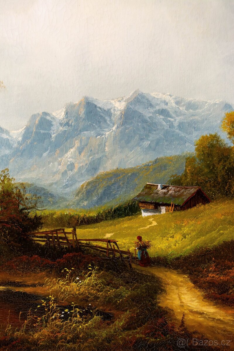 Romantická krajina, sig.Trelony, 1045 × 750 mm - 4