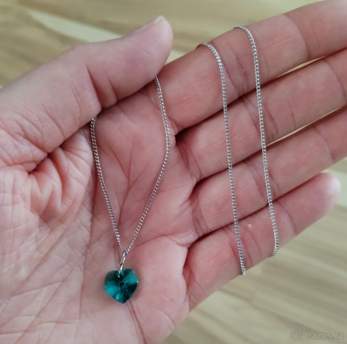 2x stříbrný řetízek, přívěsek srdce, penízek - 4