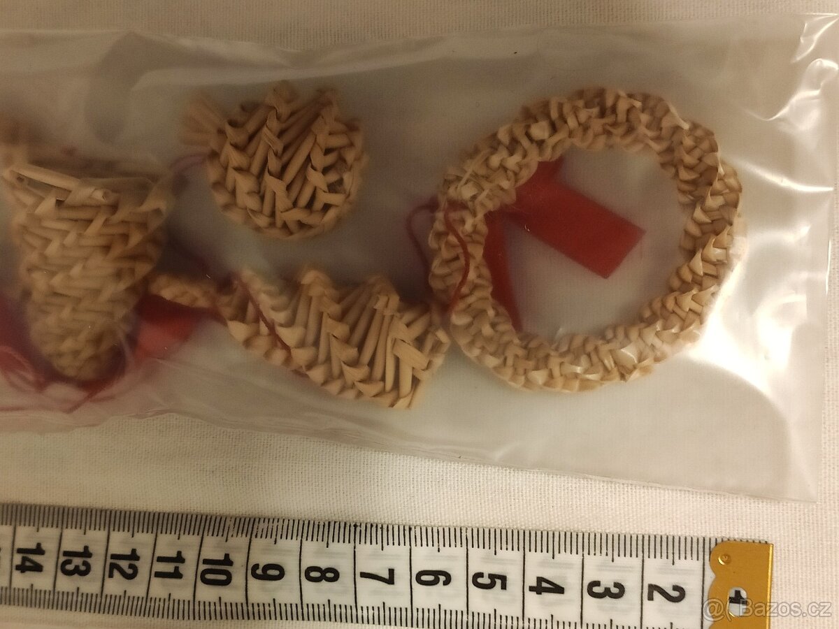 vánoční ozdoby slaměné balíček 5 ks 50,- Kč - 4