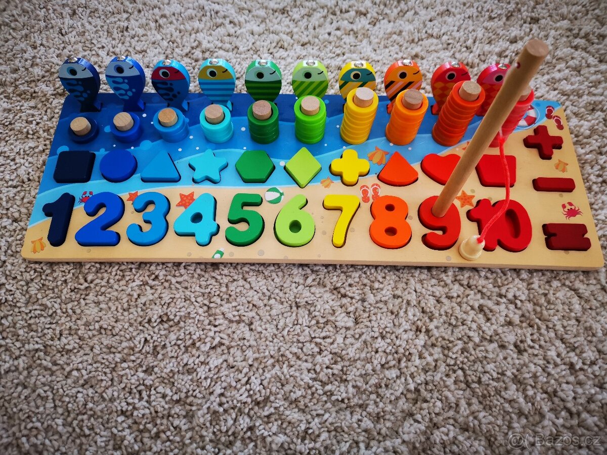 Dřevěné hry,hračky,Pexeso, hodiny,dřevěná skládačka + vklá - 4