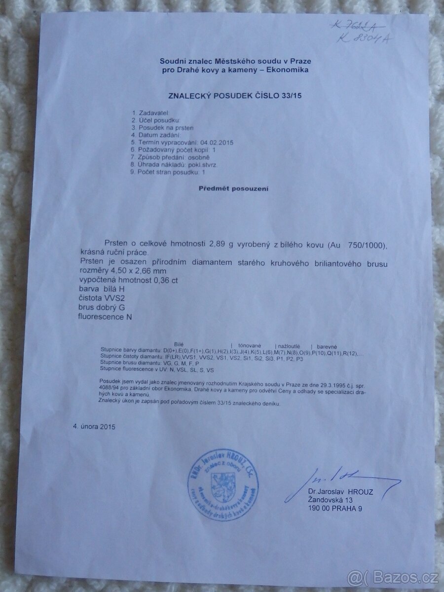 18K zlatý prsten s diamantem - 4