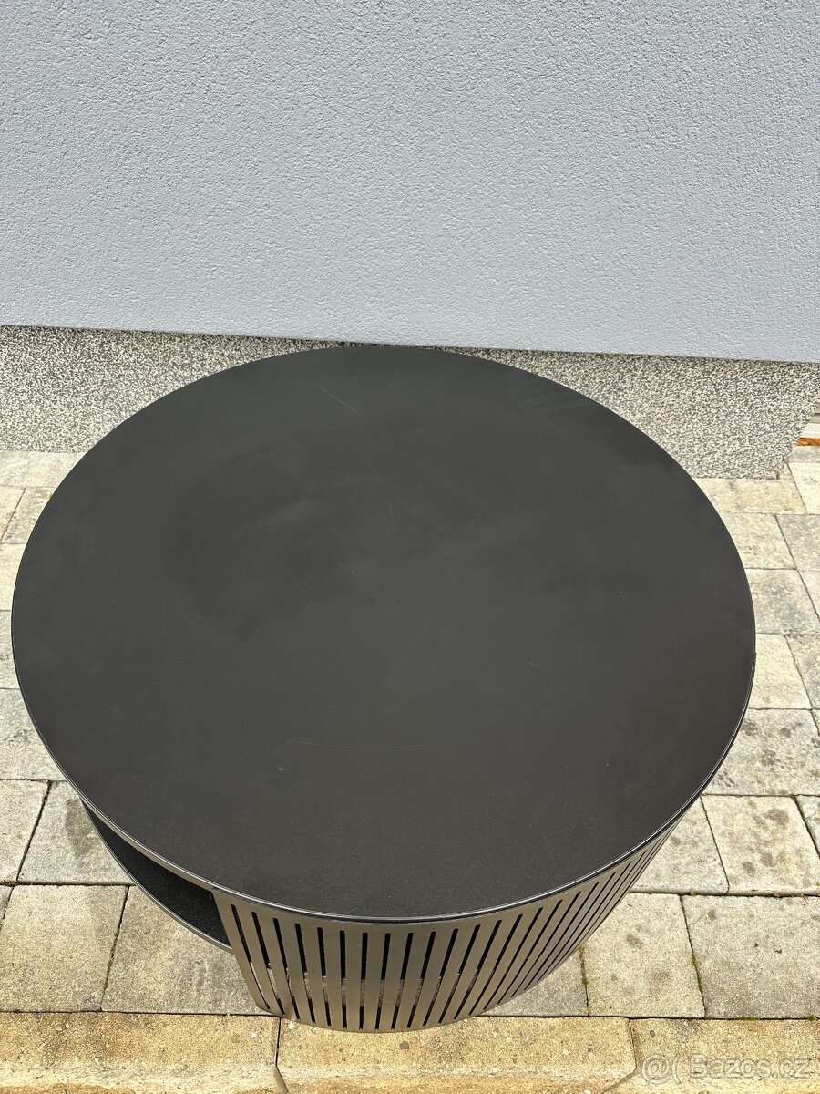 Konferenční stolek REXIO 75×75 cm – černý kovový rám + úložn - 4