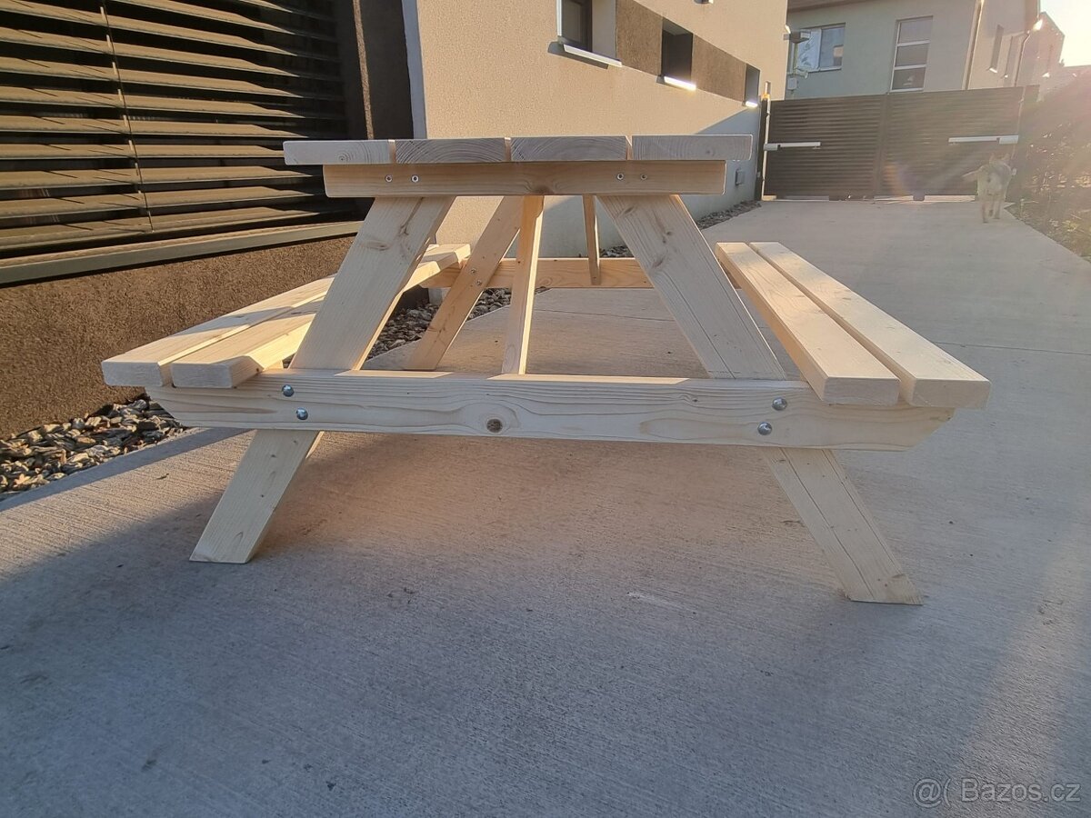 Pivní set, zahradní nábytek, stůl s lavicí do hospody, kempu - 4