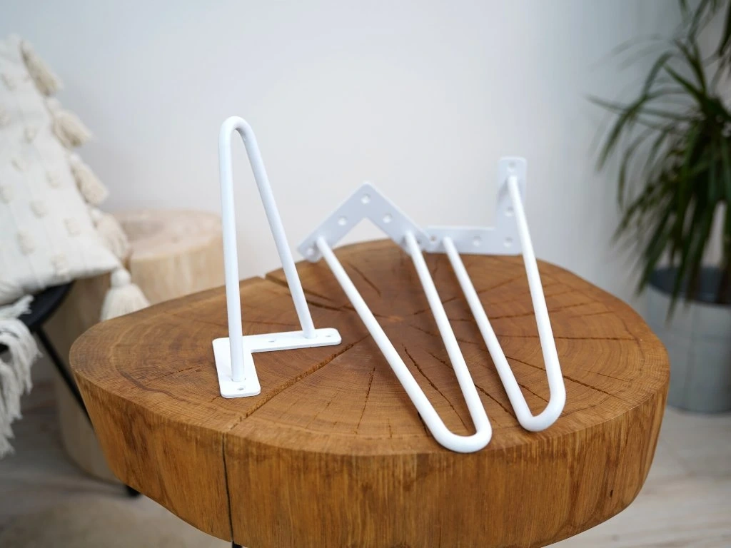 Industrial Hairpin Podnož Noha 2 ramenná Bílá 1ks - 4