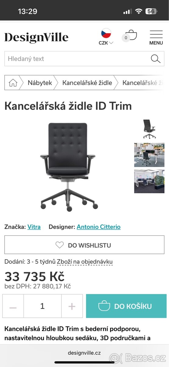 designová kancelářská židle Vitra ID Trim - top stav - 4