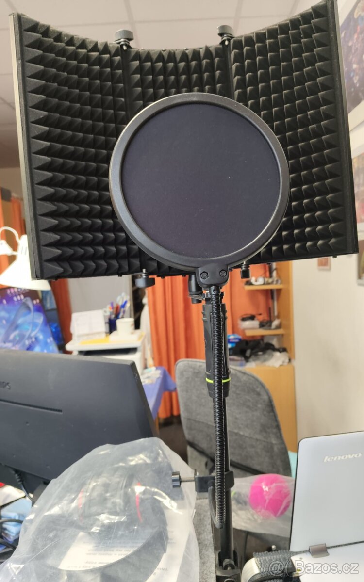 Akustický paravan pro nahrávání + Pop filter + držák - 4