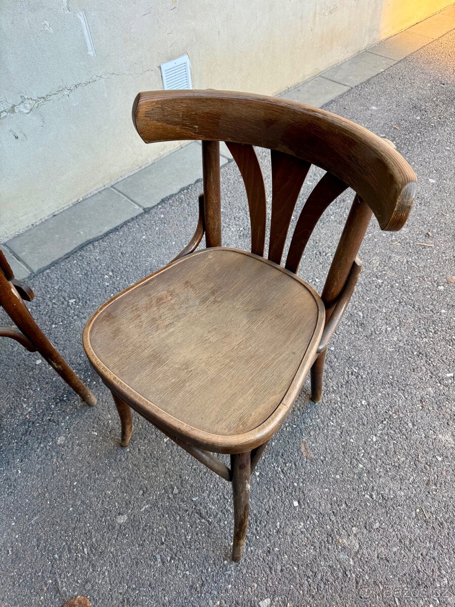 TON židle 9ks do restaurace -masivní ohýbané dřevo - 4