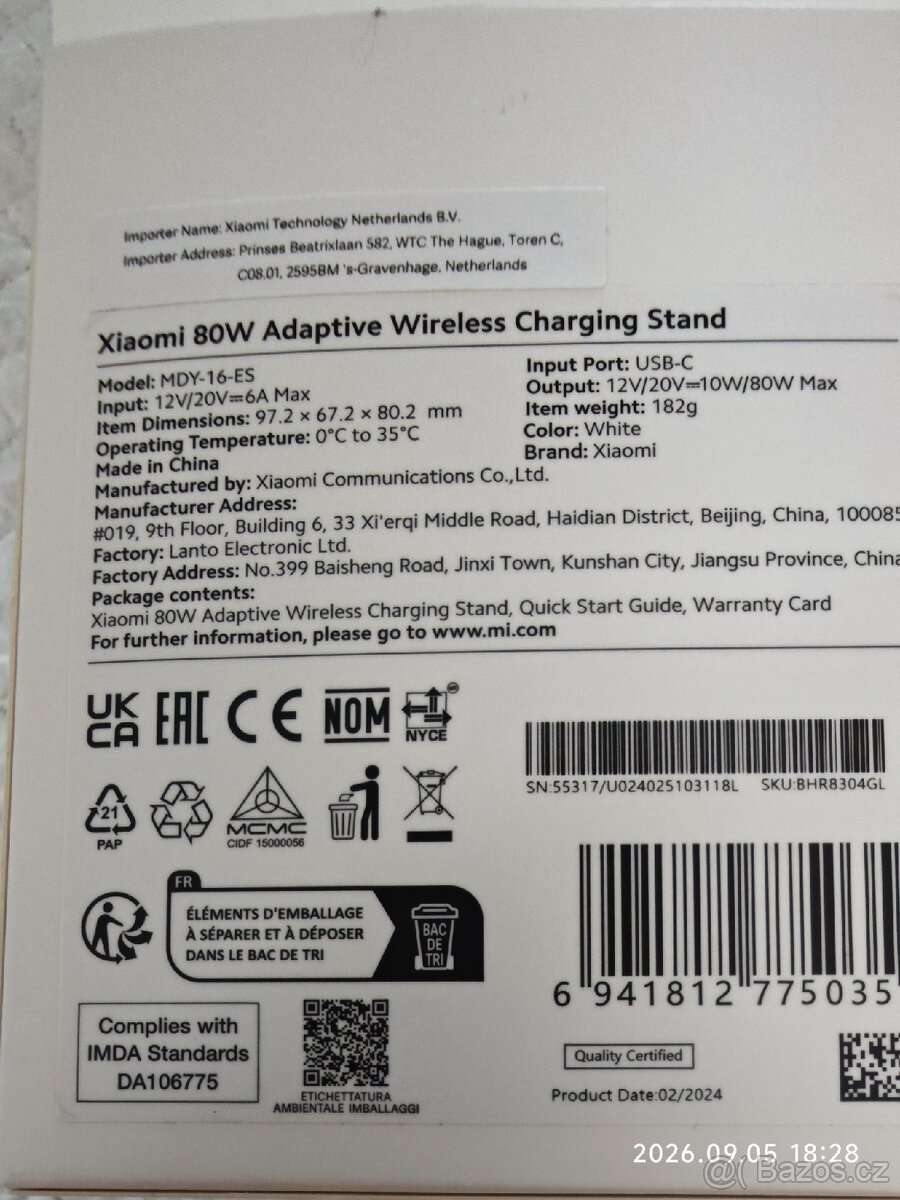 Xiaomi 80W Adaptive Wireless Charging Stand – nový - 4