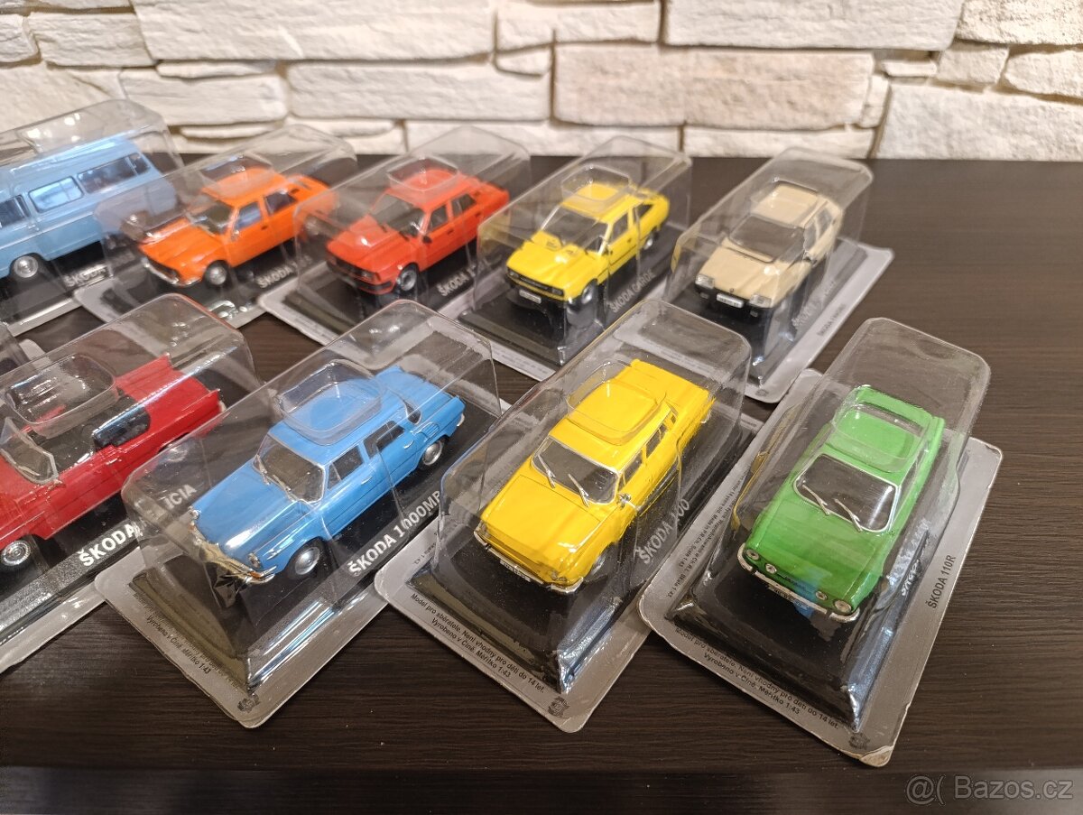 Autíčka modely Škoda, Tatra, Aston Martin, Maserati 1:43. - 4