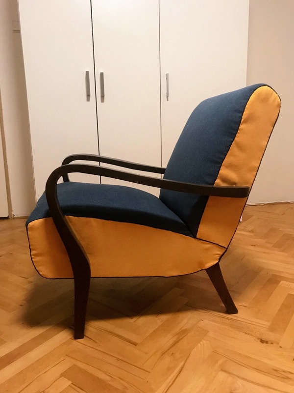 Vintage retro čalouněné křeslo: Po Brně dovoz ZDARMA - 4