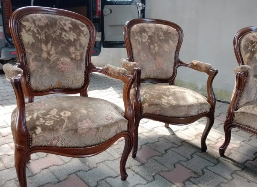 Chipendale starožitná zrestaurovaná soprava 2+4x1 - S.82 - 4