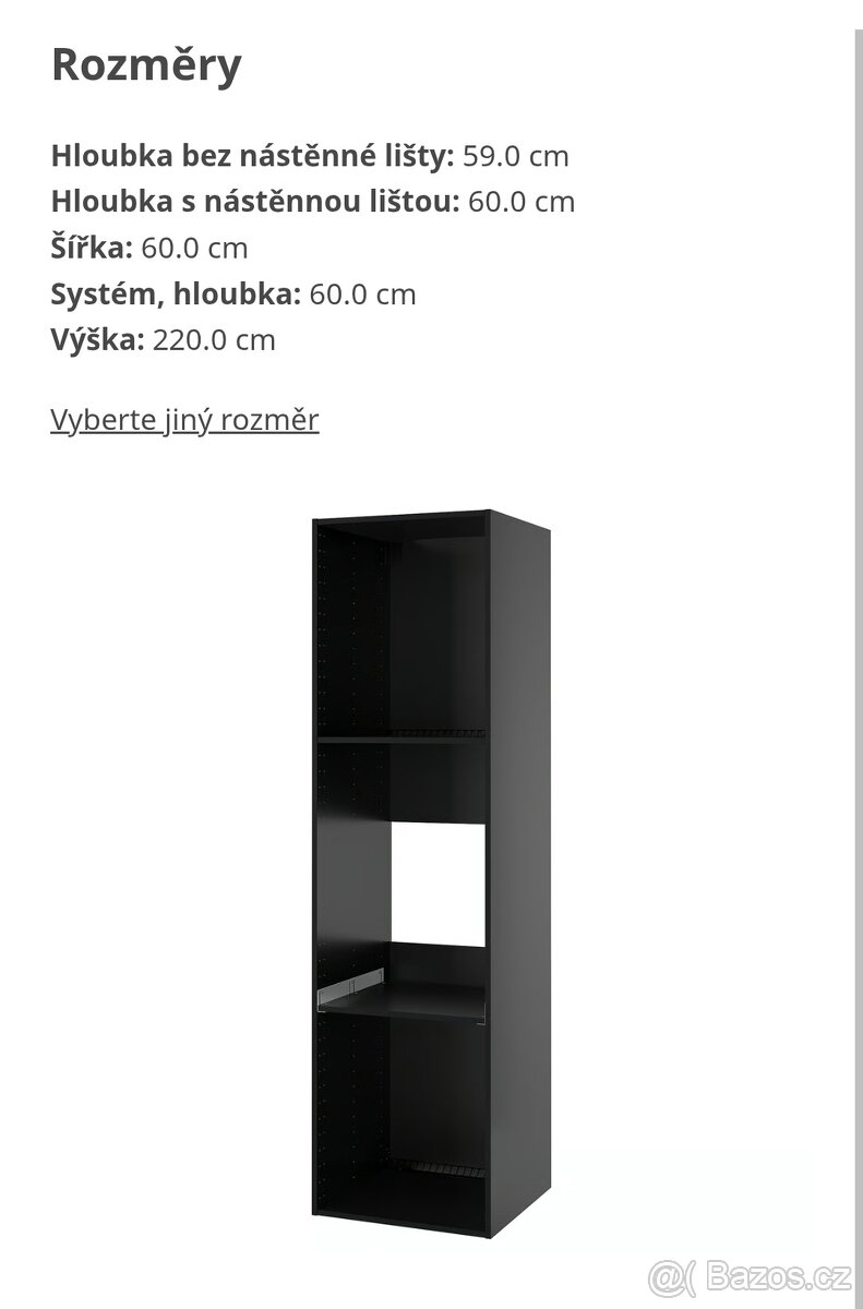 Metod skříň 220cm černá na troubu/lednici už nejde koupit - 4