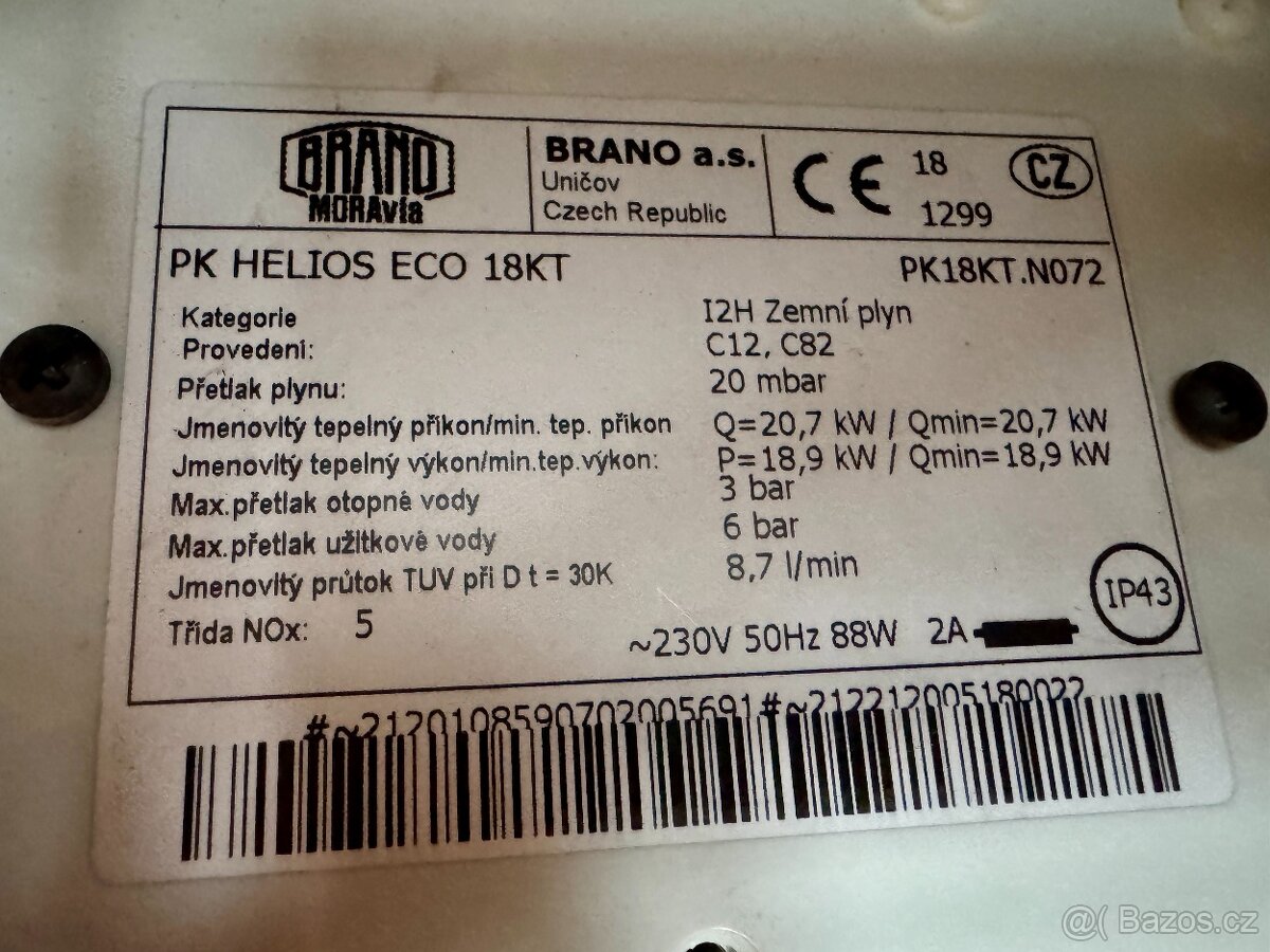 Nástěnný plynový kotel Helios 18KT Eco - 4