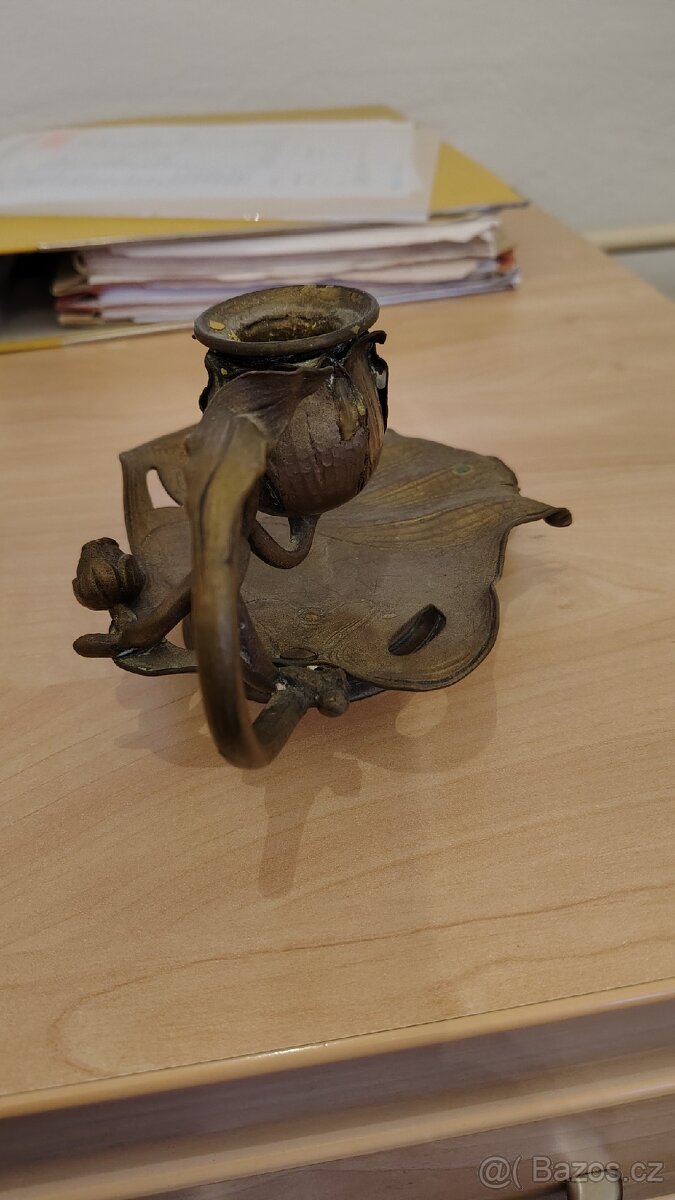 Hmoždíř, svícny mosazné. - 4