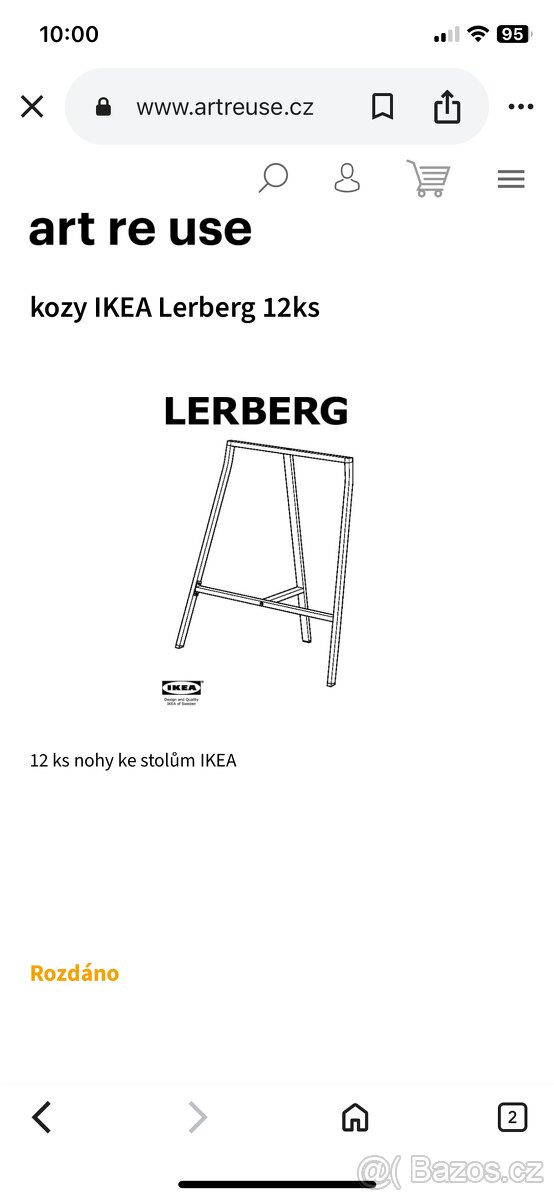 Ikea kozy / podnože LERBERG - 4