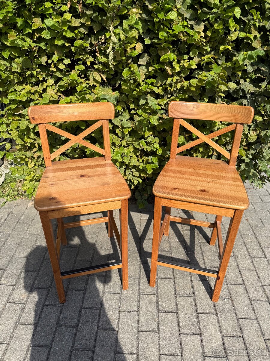Židle 2x Ikea Ingolf a stůl Ikea Norbo - 4
