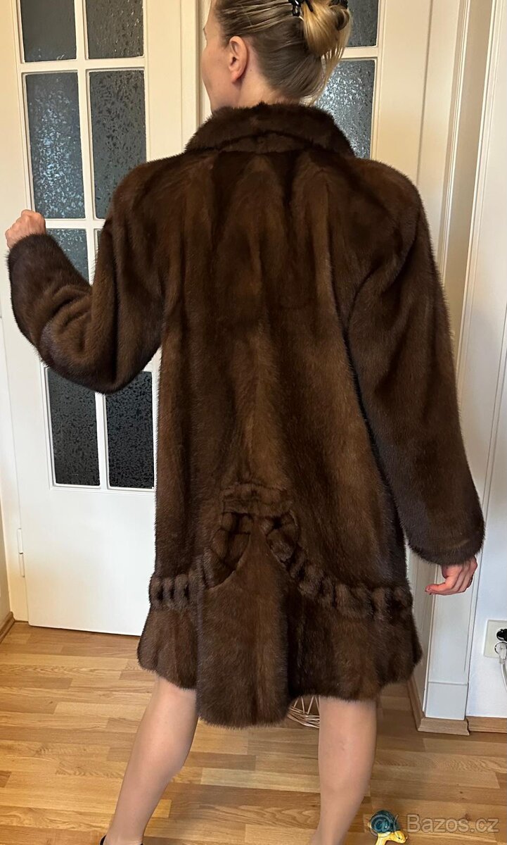 Pravý norkový kožich elegantní - 4