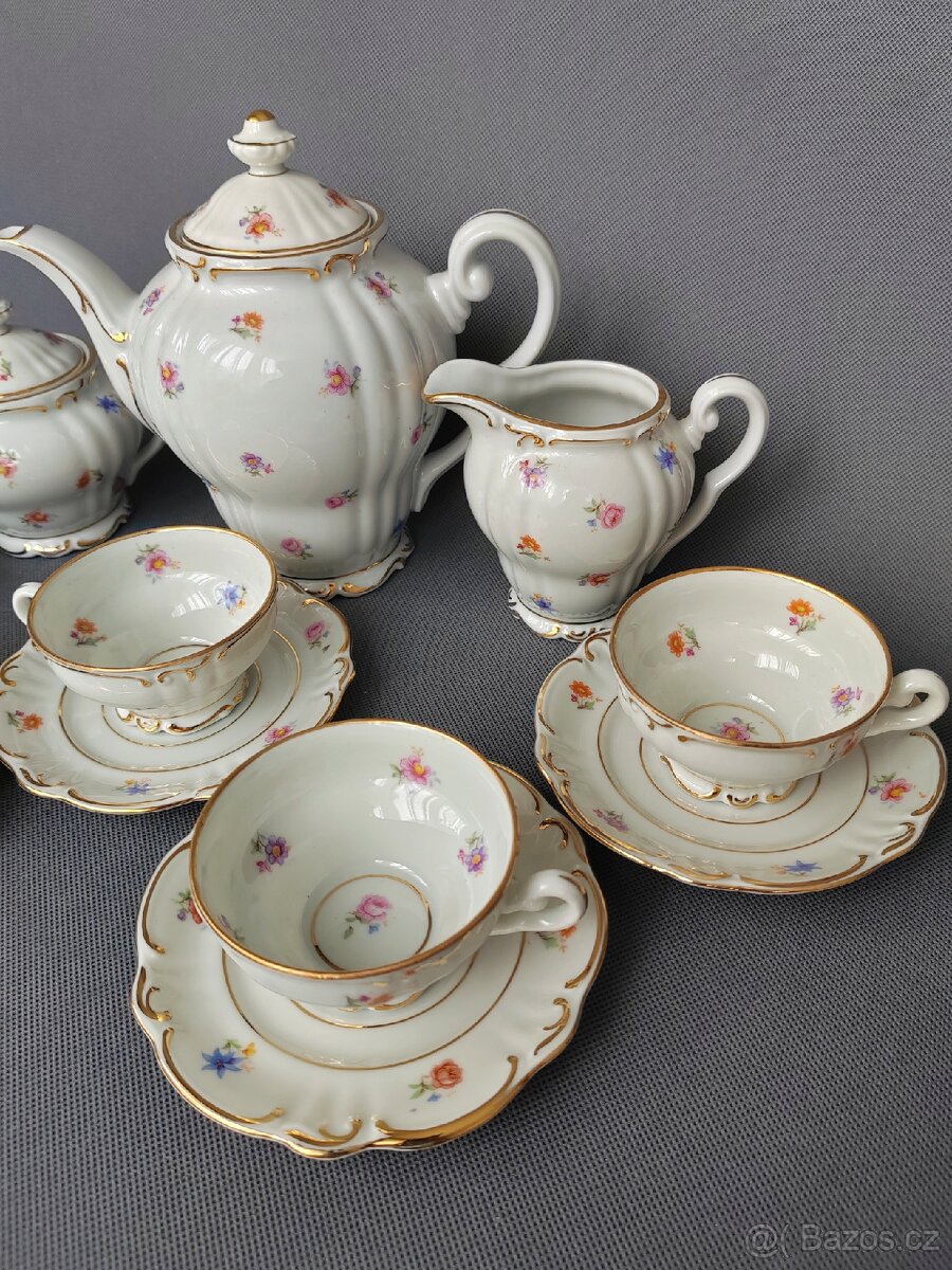 Úžasná porcelánová mokka souprava Otto Hädrich Witwe (OHW) - 4