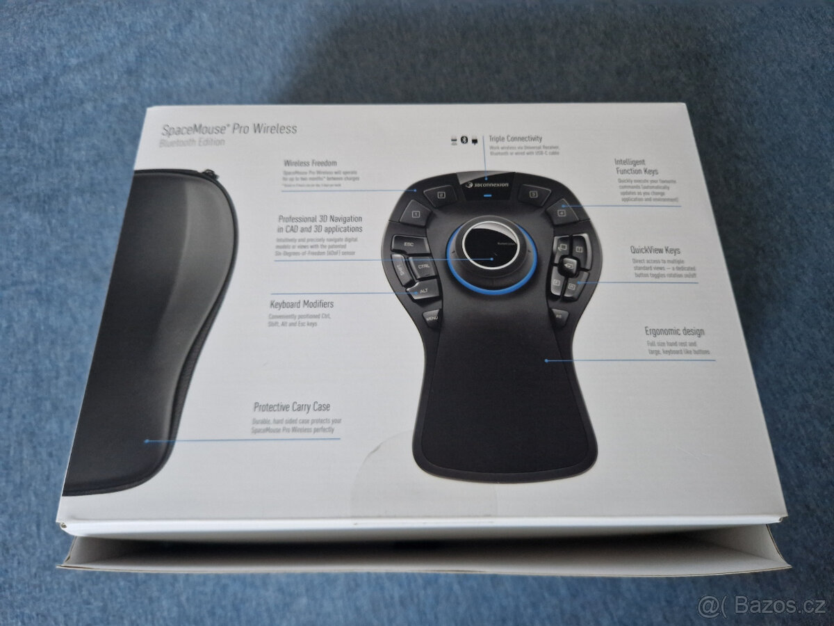 3Dconnexion SpaceMouse PRO 3D Wireless + pevné pouzdro - 4