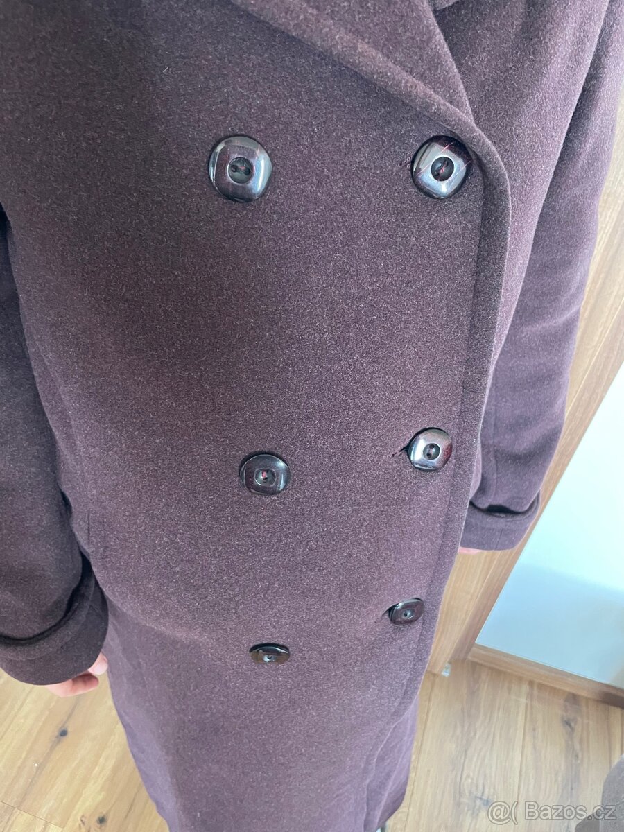 Dlouhý zimní kabát vlna, kašmír, polyester - 4