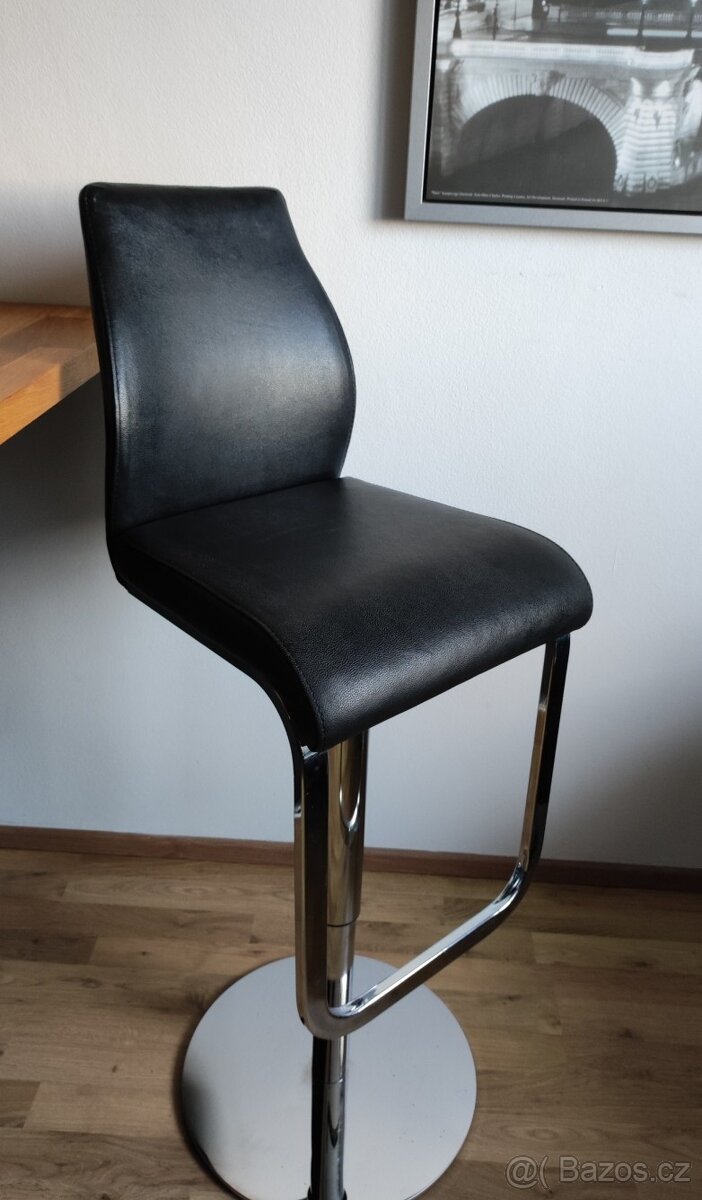 barová židle chrom/kůže - nepoškozené - 4