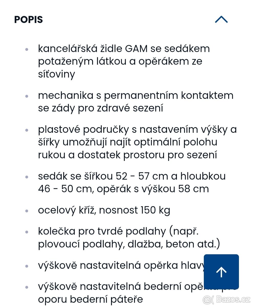 Kancelářská židle GAM, šedá - 4