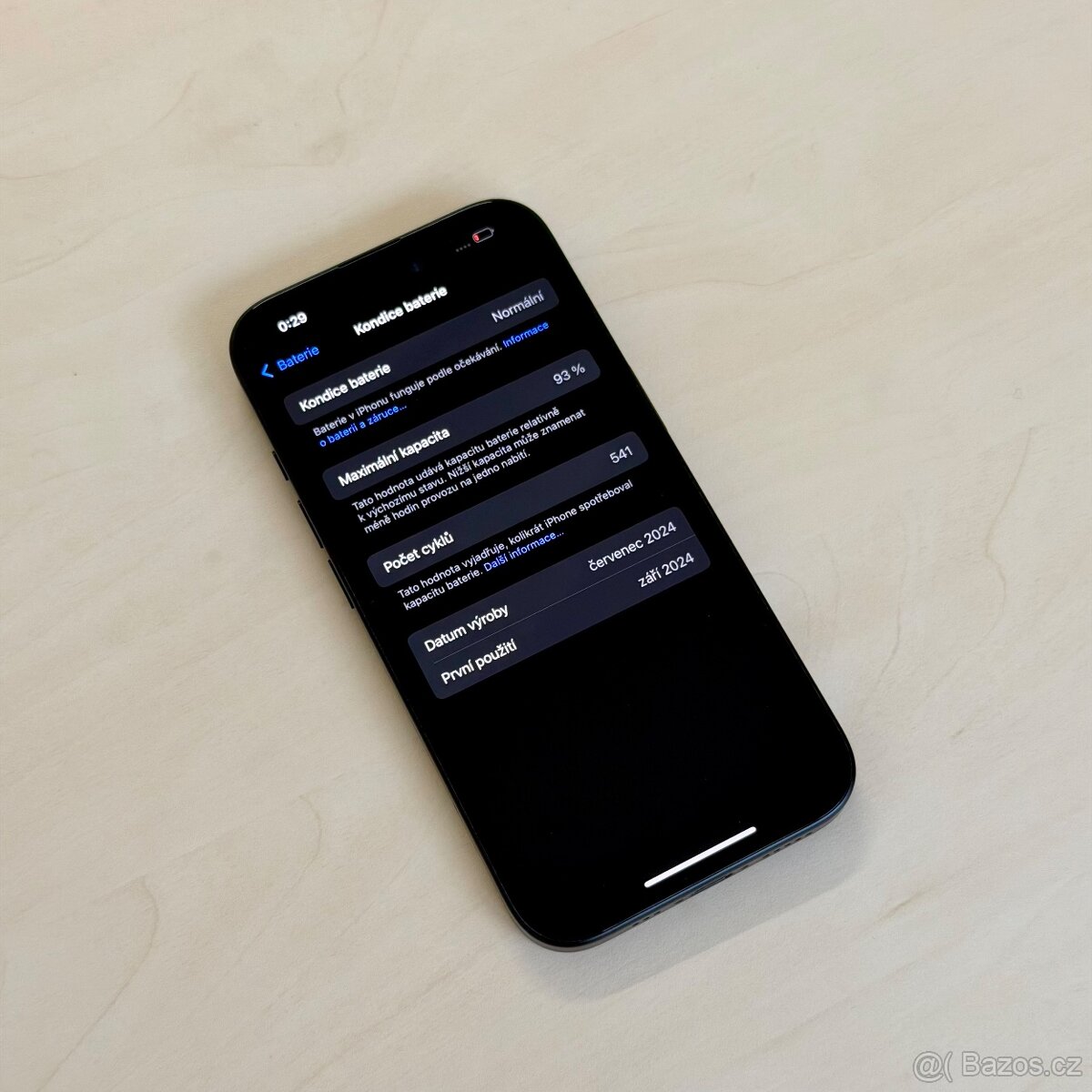 APPLE IPHONE 16 128GB-ČERNÝ, BATERIE 93%, ZÁRUKA - 4