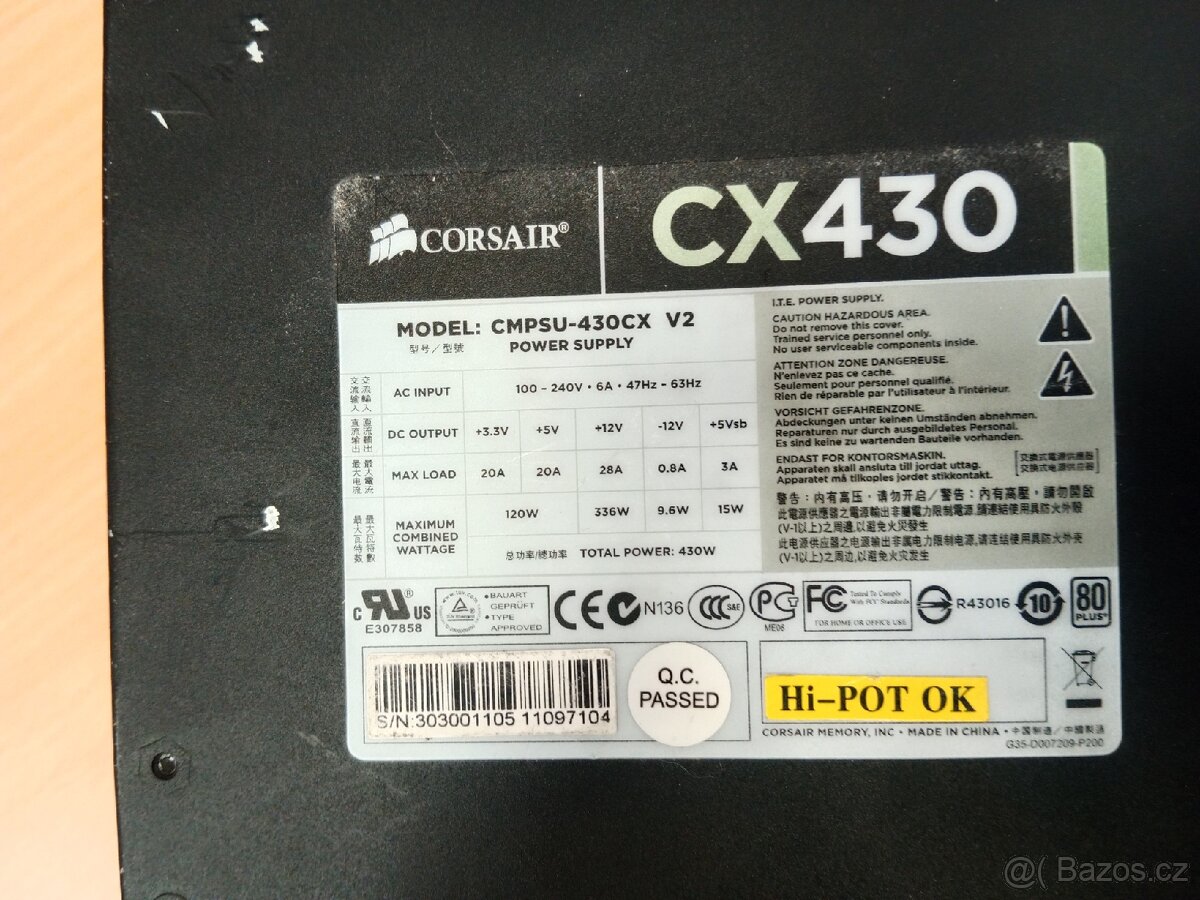 Napájecí zdroj Corsair– bez ventilátoru - 4