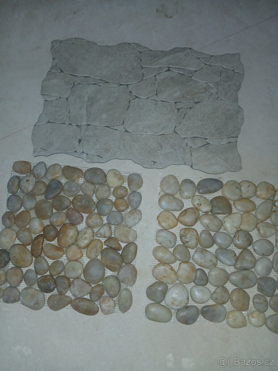 Vzorky kusy obkladů, kamenné, mozaiky oblázky - 4