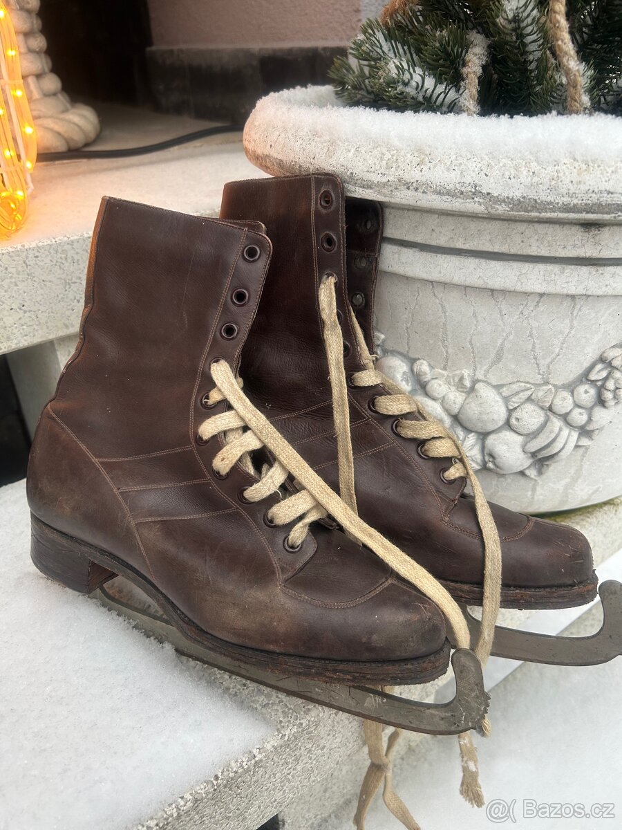 Historické brusle Alpina s čepelemi Sheffield, - 4