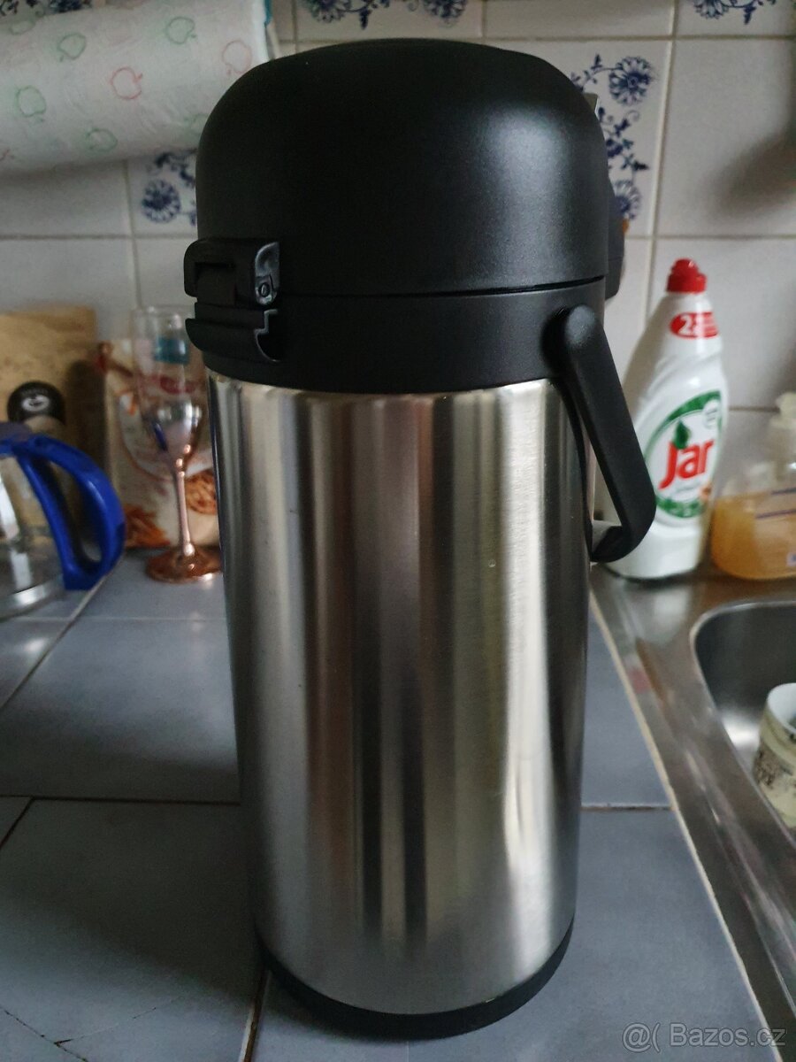 Nerezová termoska 2,2l s pumpou, nepoužitá - 4